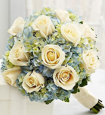 Blue and White Bridesmaid Bouquet