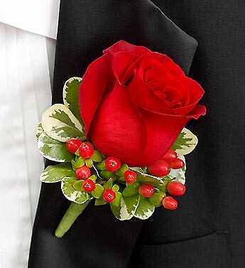 All Red Boutonniere